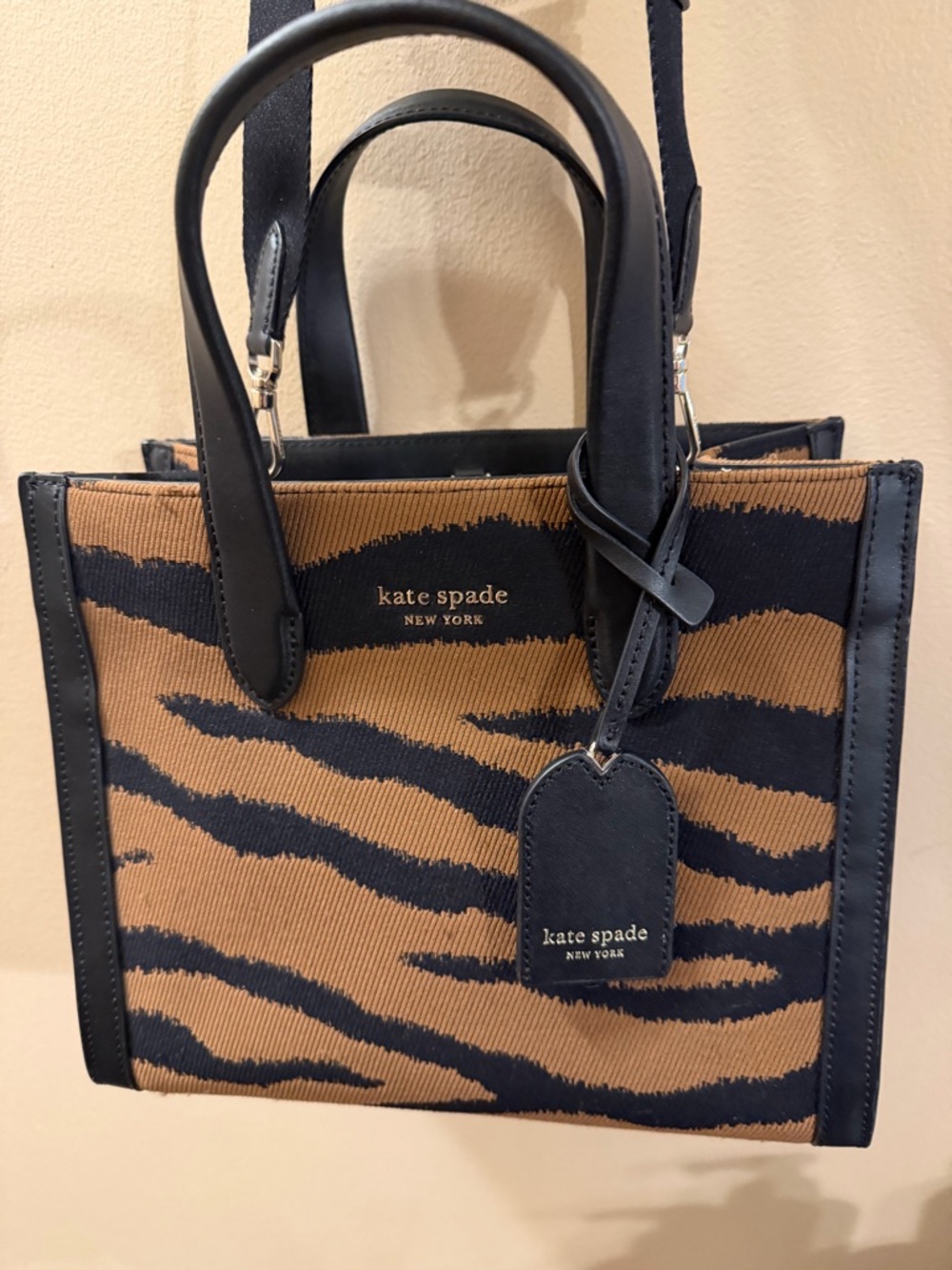 kate spade Black & Brown Tiger-Print Satchel